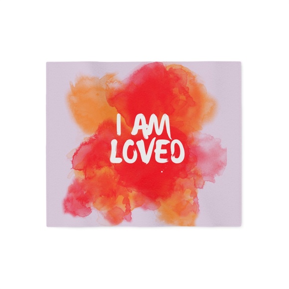 NWOT! "I Am Loved" Watercolor Christian Sweatshirt Blanket - Picture 2 of 4